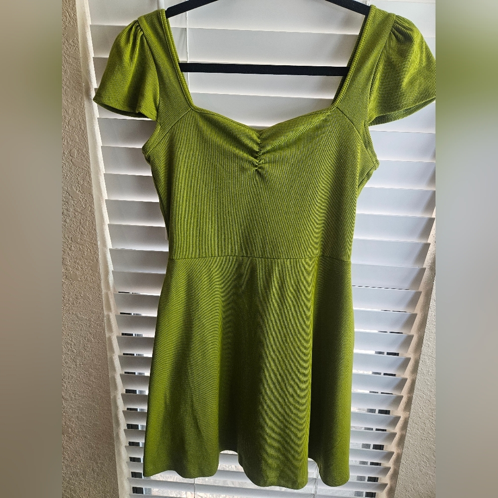 Wild Fable Olive Green Mini skater Dress sz M